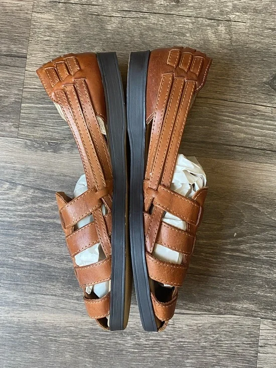 Cabin Creek Womens Brown Woven Leather Slip-On Loafers Size 7 - Picture 3 of 9